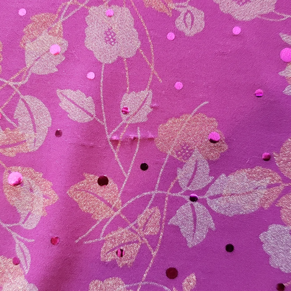 Susan Graver Purple Floral Scoop Neck 3/4 Sleeve Blouse Large - Picture 4 of 9